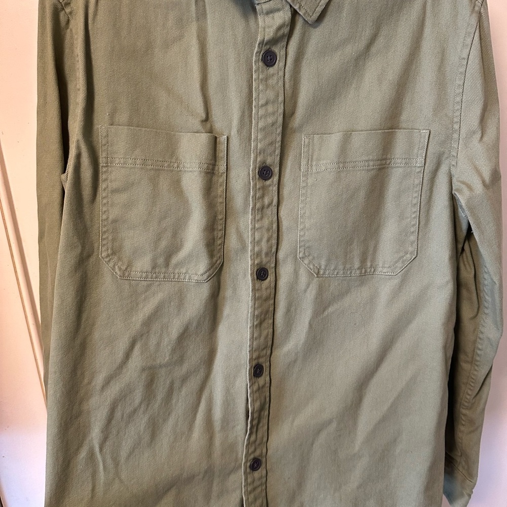 H&M Denim Olive Green Collared Shirt